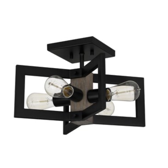 NEW!! Ashley Harbour Eastmar 4-Light 9-in Matte Black Semi-Flush mount light - Picture 3 of 9